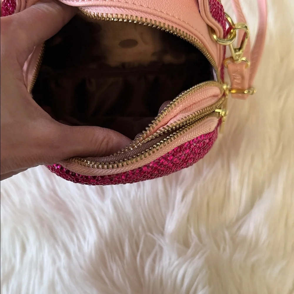 Pink Rhinestone Backpack Purse - Picture 6 of 7